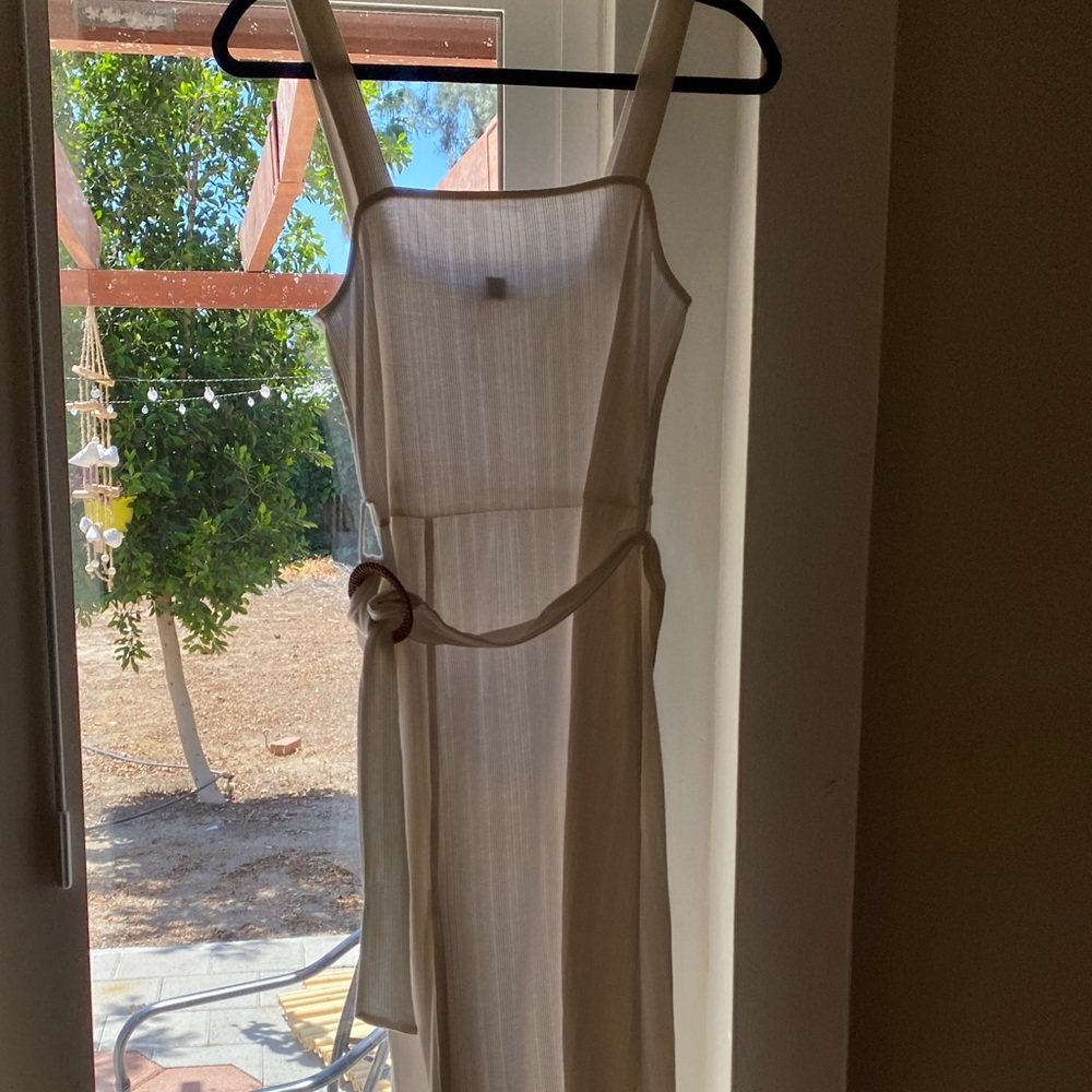 Nordstrom White long dress with dip opening on the sides.size large.